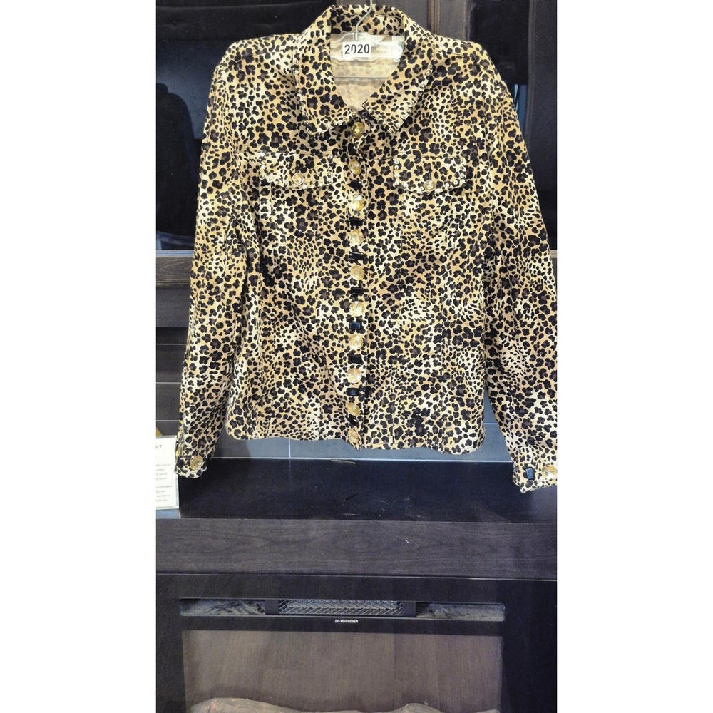 π RHINESTONE PREDATOR π€β¨ Leopard Rhinestone Embellished Statement Jacket LP - Picture 3 of 12